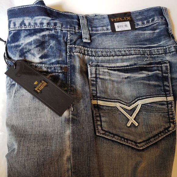 NWT Helix Slim Boot Jeans - Lt Silver Haze Wash (29x30) - Distressed Detail - Picture 7 of 13